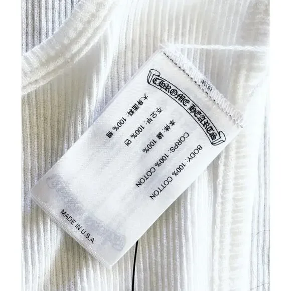 Chrome Hearts New Love You White Ribbed Tank Under Shirt Large - Picture 3 of 4